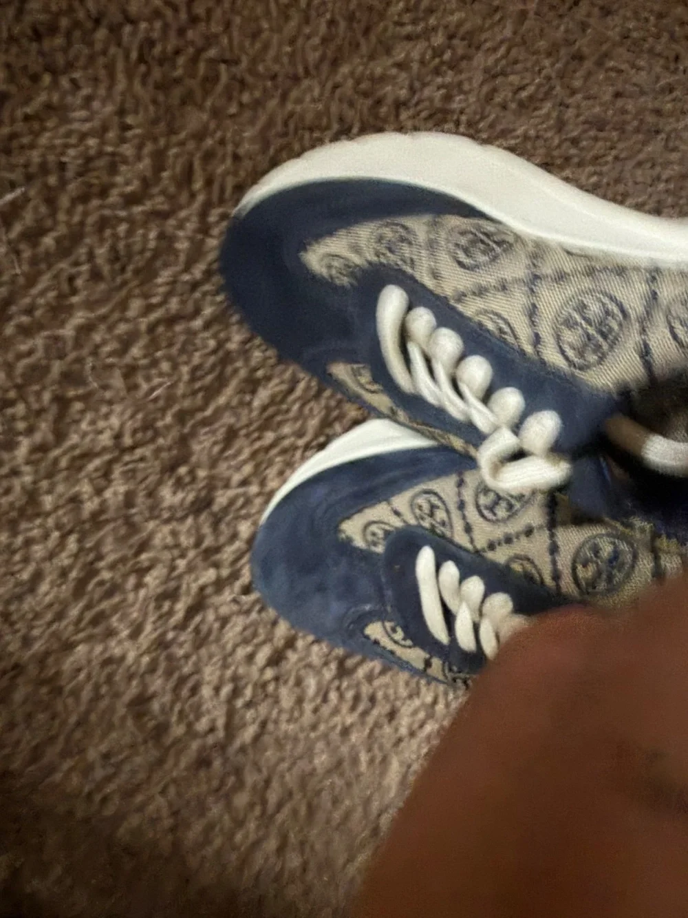 Tory Burch Suede Graphic Print Chunky Sneakers